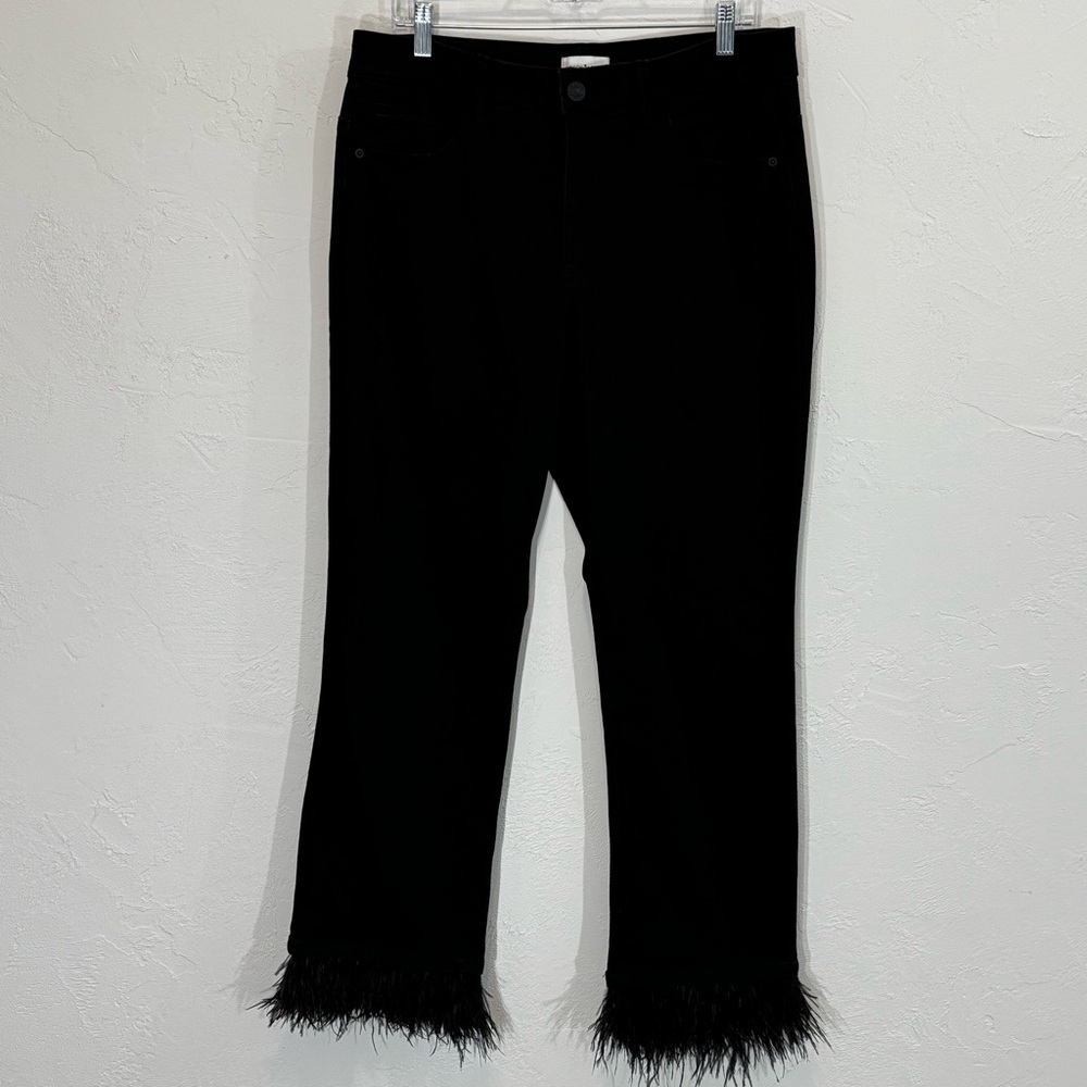 Gibson Latimer black feather hem Trouser Pants Women’s sz 14